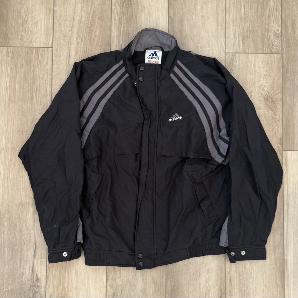 Vintage 90s Adidas Golf Black Jacket Adult Small Casual Outdoors Windbreaker VTG